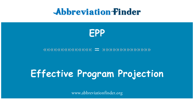 EPP: Efektivní Program projekce