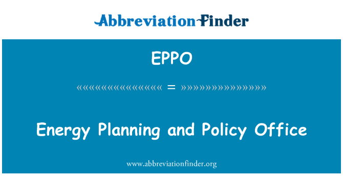 EPPO: Ufficio di politica e di pianificazione energetica