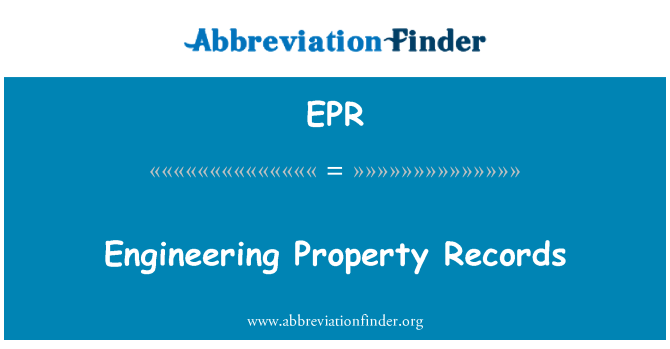 EPR: Rekod-rekod hartanah Kejuruteraan