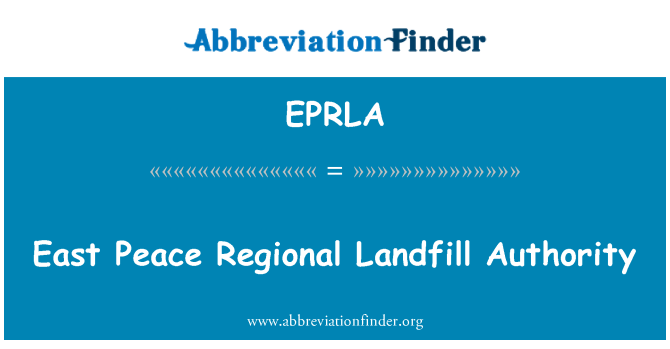EPRLA: شرق صلح منطقه ای دفن زباله اقتدار