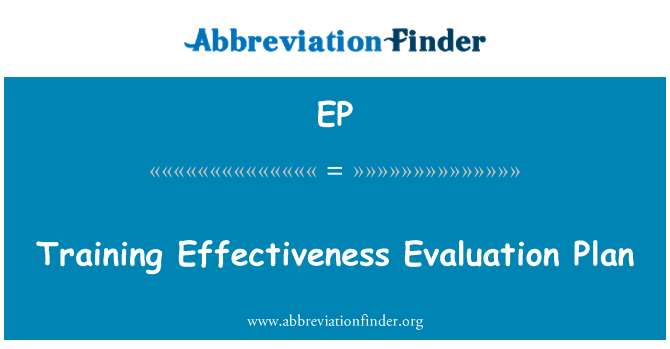 EP: Uddannelse effektivitet evalueringsplan