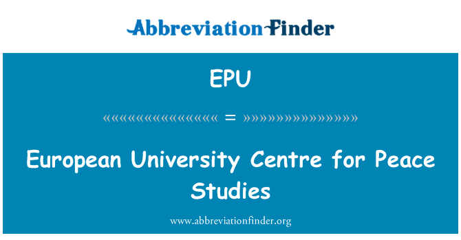 EPU: Europæiske Universitet Center for fred undersøgelser