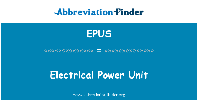 EPUS: Elektrické napájecí jednotka
