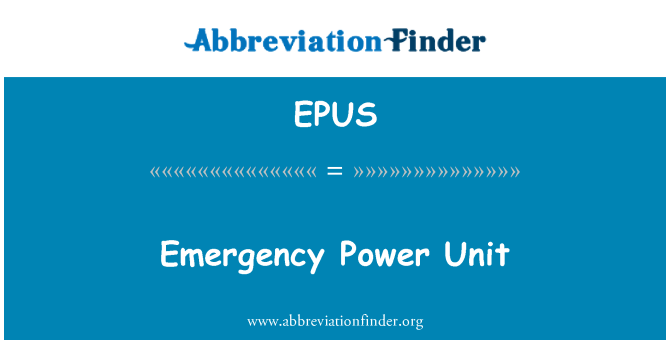 EPUS: Emergency Power Unit