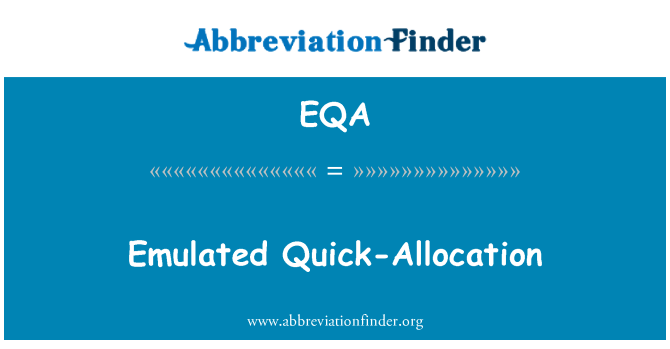 EQA: הקצאת מהיר מדומה