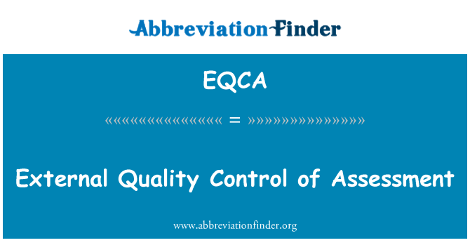 EQCA: 평가의 외부 품질 관리