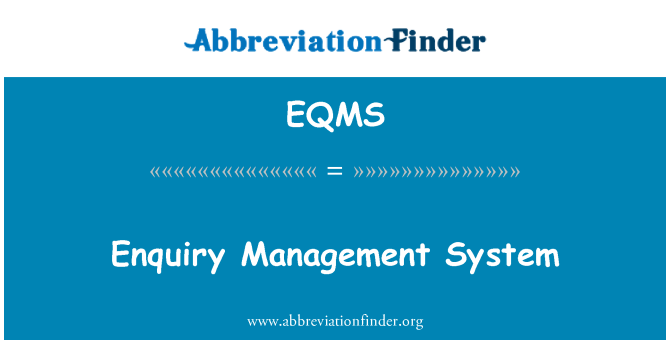 EQMS: Undersøgelse managementsystem