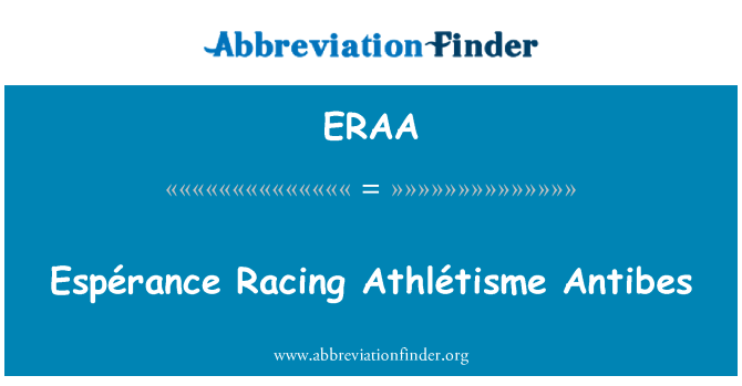 ERAA: Espérance Racing Athlétisme Antibes