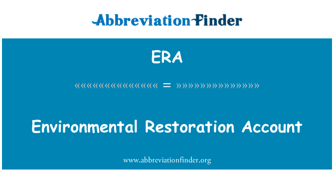 ERA: Restorasyon anviwònman Compte