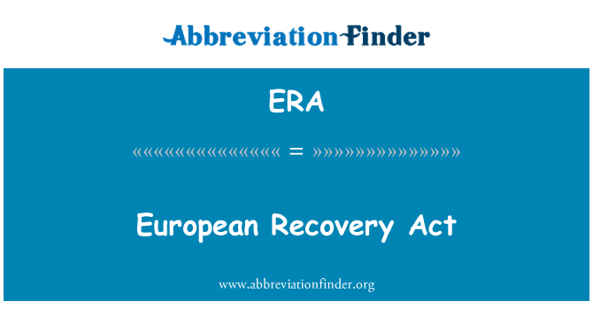 ERA: European Recovery Act