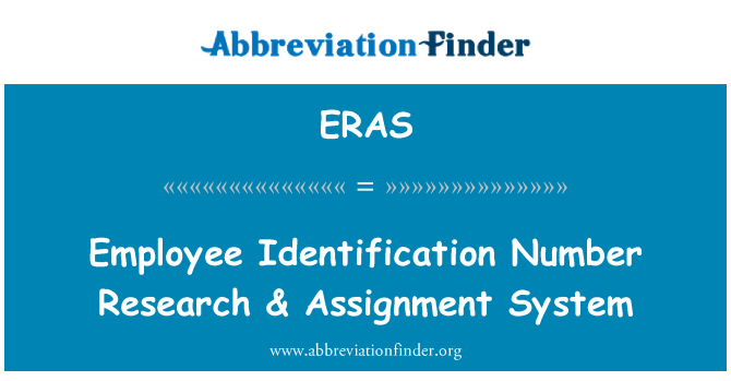 ERAS: Ricerca numero di identificazione dipendente & sistema di assegnazione