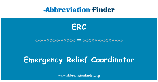 ERC: ہنگامی امداد کے کو آرڈینیٹر