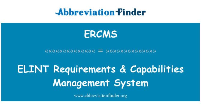 ERCMS: Requisitos de ELINT e sistema de gestão de recursos