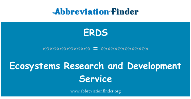 ERDS: Ecosisteme de cercetare şi dezvoltare serviciul