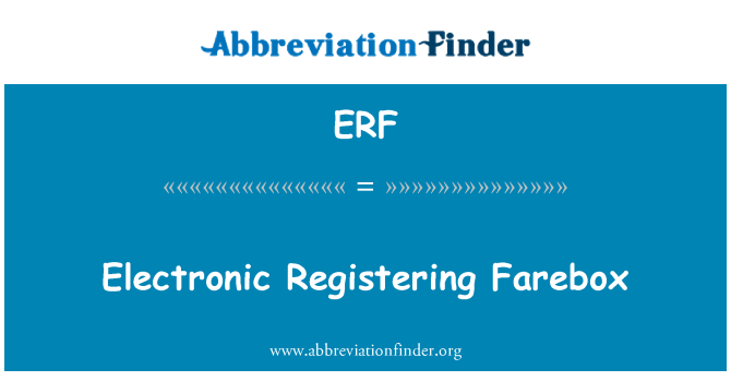 ERF: Farebox ثبت نام الکترونیکی