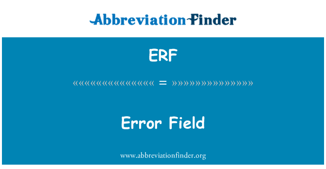 ERF: 错误字段