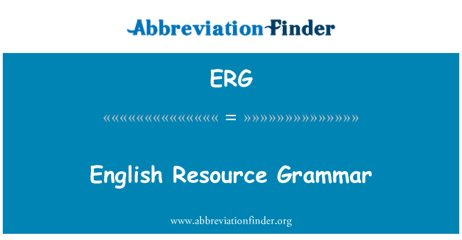 ERG: Grammaire resous Anglè