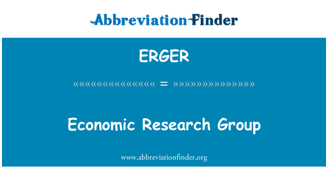 ERGER: Ekonomiska forskargrupp