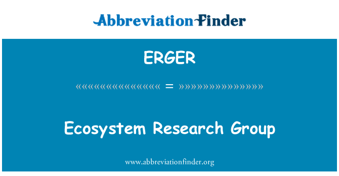 ERGER: Экосистема исследовательская группа