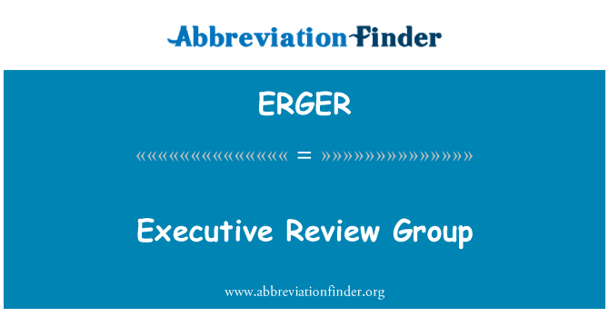 ERGER: Группа по обзору Исполнительный
