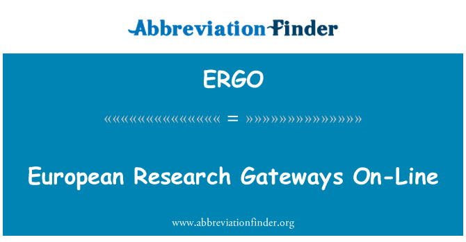 ERGO: European Research Gateways On-Line