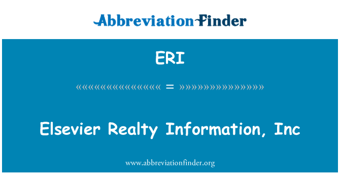 ERI: Elsevier Realty informações, Inc