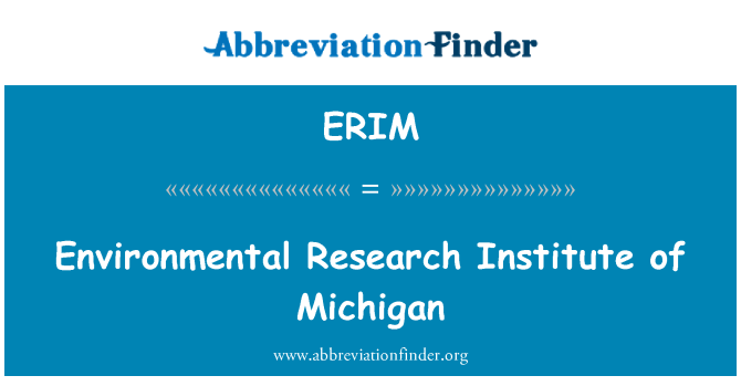 ERIM: Riċerka ambjentali Istitut ta ' Michigan