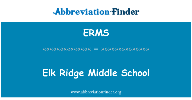 ERMS: Elk Ridge Middle School