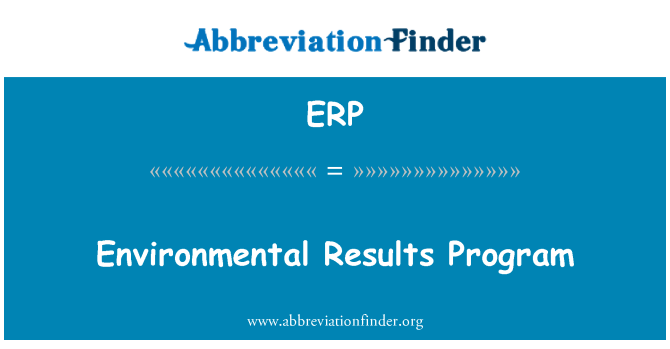 ERP: Program environmentálnych výsledkov