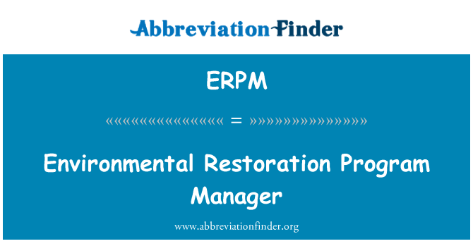 ERPM: Direktè pwogram restorasyon anviwònman