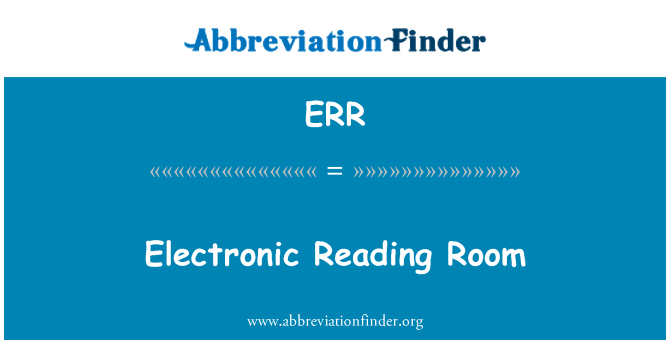 ERR: Sala de leitura eletrônica