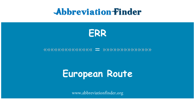 ERR: 歐洲路線