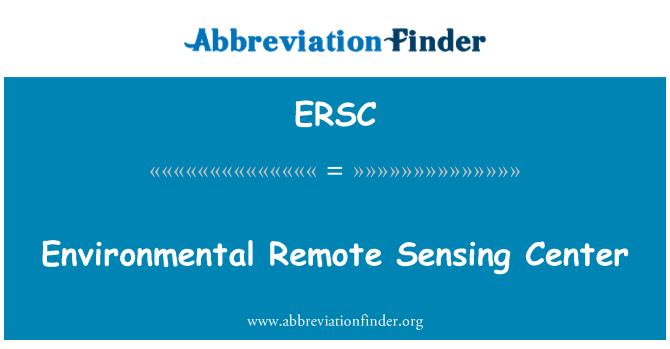 ERSC: הסביבה מרכז חישה מרחוק