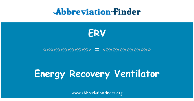 ERV: Wentylator odzyskiwania energii