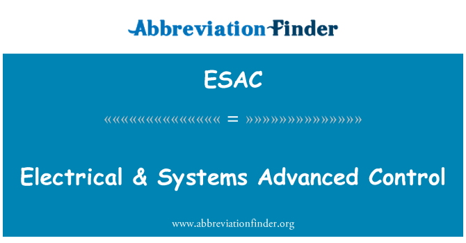 ESAC: Électriques & systèmes avancés de contrôle