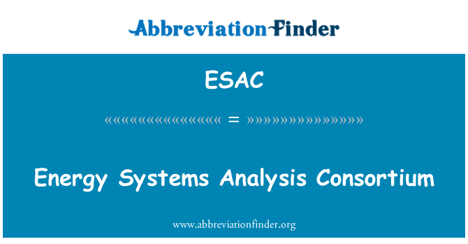 ESAC: Consorci de l'anàlisi de sistemes d'energia