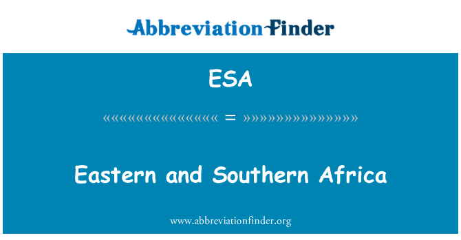 ESA: Ida- ja Lõuna-Aafrika