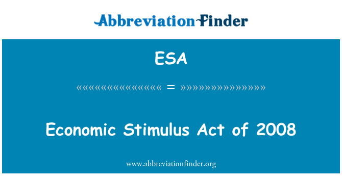 ESA: Ekonomický stimul Act z roku 2008