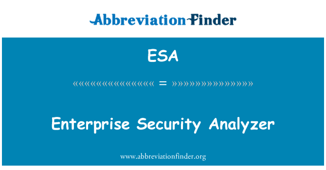 ESA: Enterprise Security Analyzer