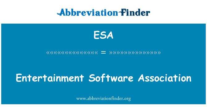 ESA: Entertainment Software asociace