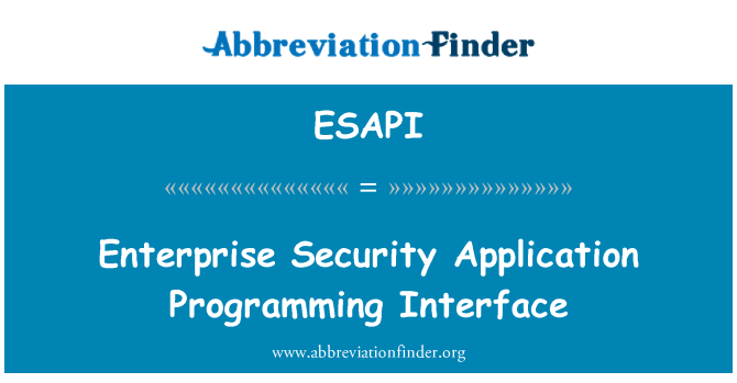 ESAPI: Enterprise Security Application Programming Interfaces