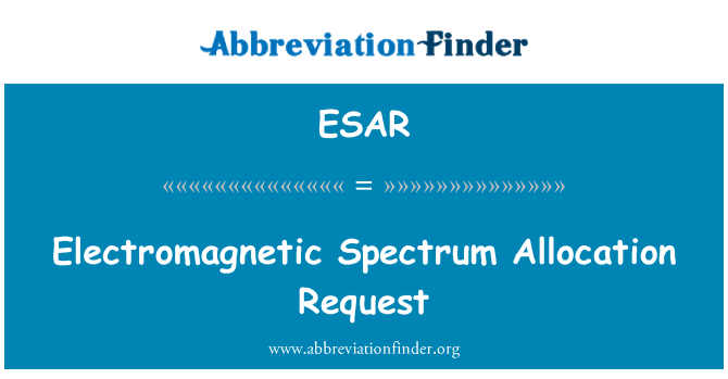 ESAR: Razdelitev elektromagnetnega spektra zahtevo