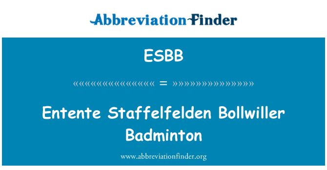 ESBB: Entente Staffelfelden Bollwiller Badminton