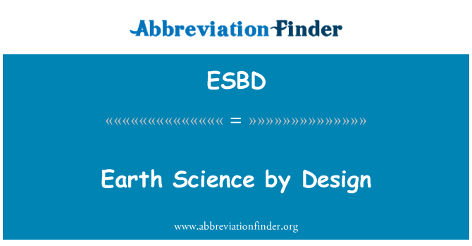 ESBD: Sciences de la terre par conception