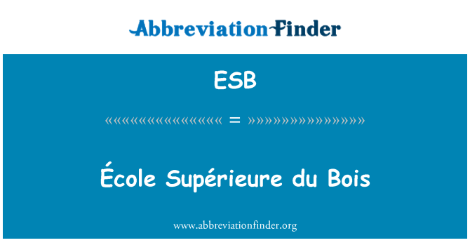 ESB: École Supérieure du Bois
