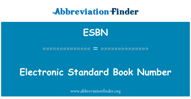 ESBN: Elektronski standardni knjižni broj