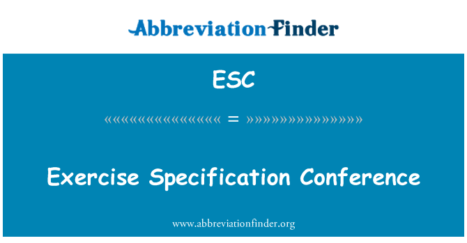 ESC: Exercise Specification Conference