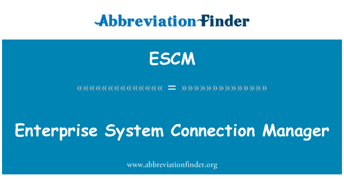 ESCM: Підприємство система Connection Manager