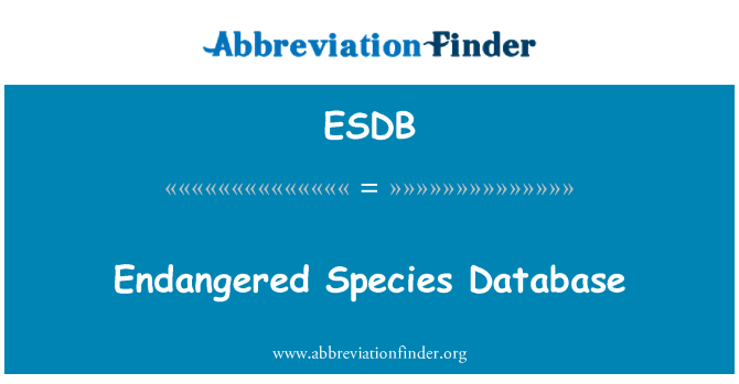 ESDB: Ohrožené druhy databáze