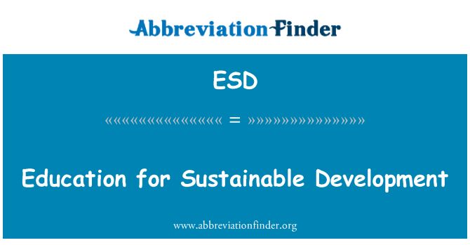 ESD: Educação para o desenvolvimento sustentável